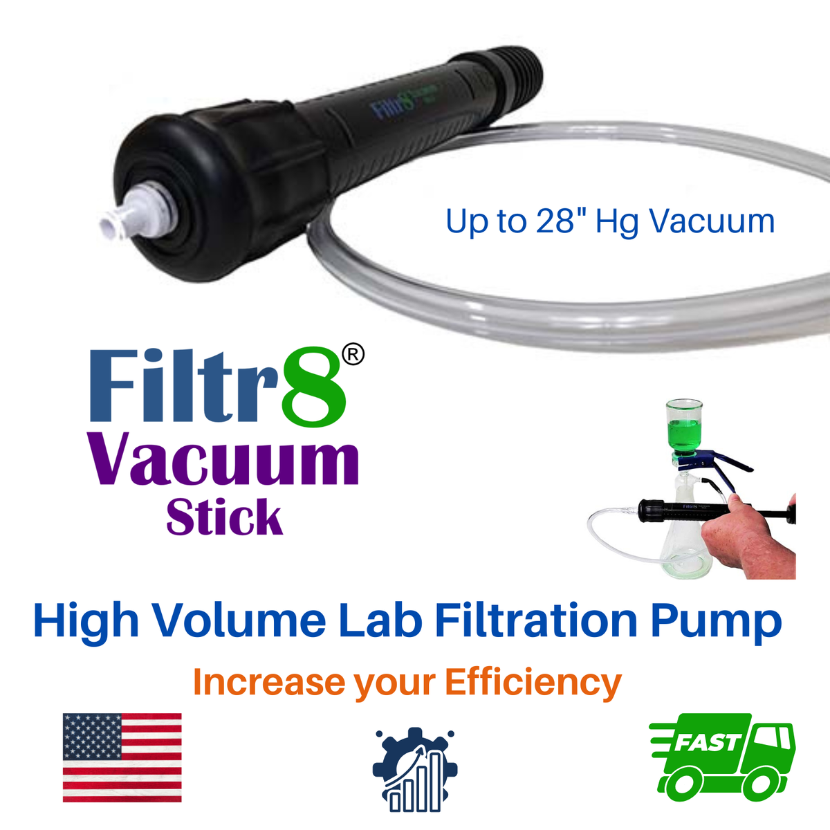Lab Filtration Vacuum Stick High Volume Pump Filtr8 Labs