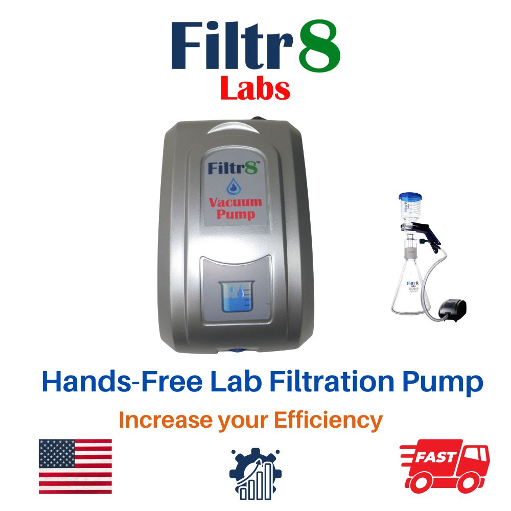 Filtr8 Labs hands-free lab filtration pump on a white background